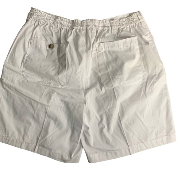 Haband Pullon Elastic Waist Shorts 38 White High Rise 7 in Pockets Button Zip - Picture 3 of 5